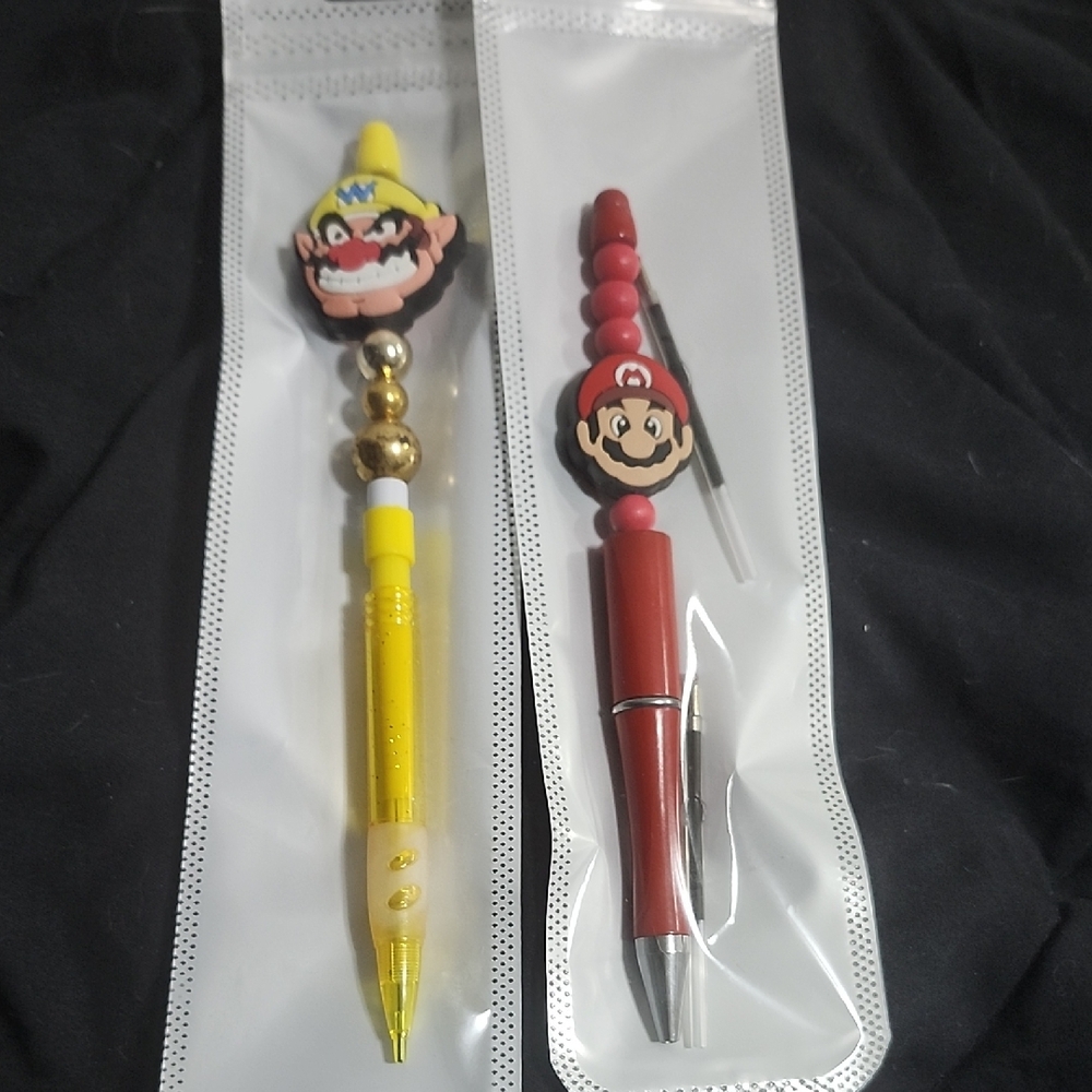 Handcrafted Mario and Wario Themed Pen & Pencil Bundle - Picture 1 of 2